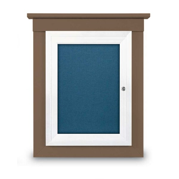 72"x48" 3-Door Enclosed Letterboard, Header, Burgundy/Walnut